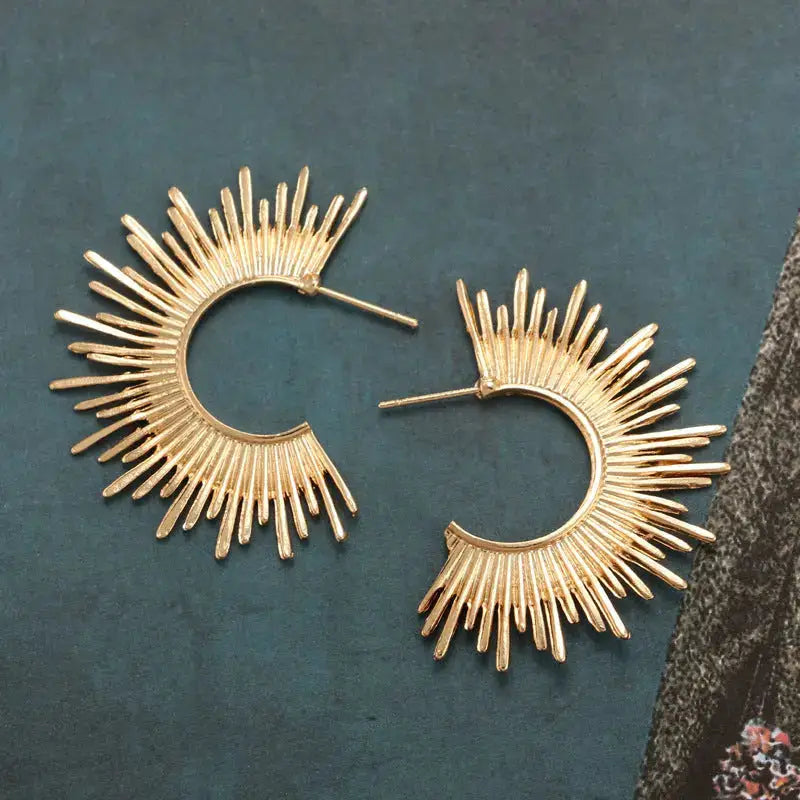 Mini Gold Sun Shaped | Woman Earrings Harmony Metallic Ladibelle