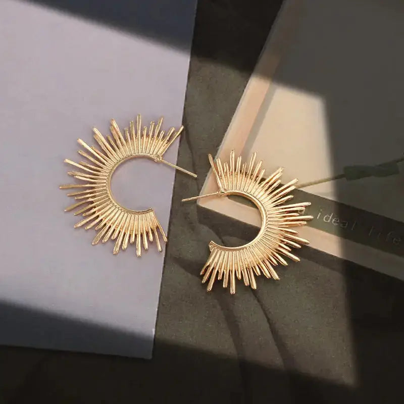 Mini Gold Sun Shaped | Woman Earrings Harmony Metallic Ladibelle