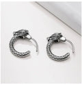 Mini Silver Dragon Hoop Shaped | Man Stud Earrings Majestic Rivulet Ladibelle