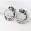 Mini Silver Dragon Hoop Shaped | Man Stud Earrings Majestic Rivulet Ladibelle