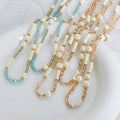 Opulent Aurora: Freshwater Pearl & Glass Stone Necklace