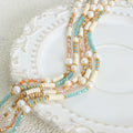 Opulent Aurora: Freshwater Pearl & Glass Stone Necklace