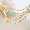 Opulent Aurora: Freshwater Pearl & Glass Stone Necklace