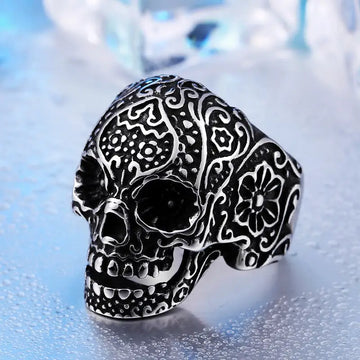 Rebel Rhythm Skull Ring - US 7