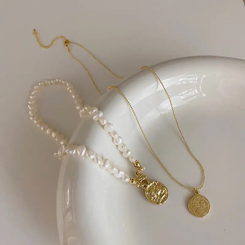 Timeless Essence: Double Strand Vintage Pearl Necklace