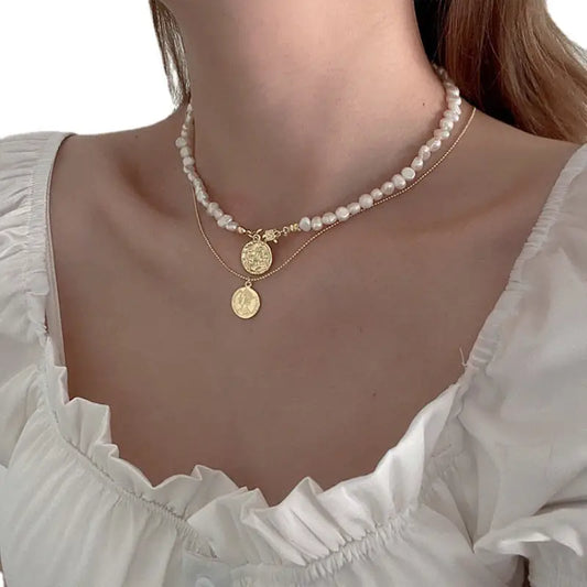 Timeless Essence: Double Strand Vintage Pearl Necklace