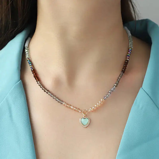 Vibrant Heartbeat Necklace - Blue
