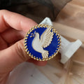 Vintage Dove’s Tale Brooch - Blue